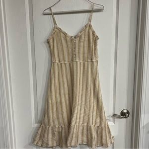 Aerie Sleeveless Striped Dress Tan, XL